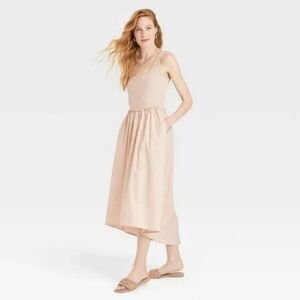 Women's Taupe Midi Ballet Dress – Size M – A New Day Elegant Fit
